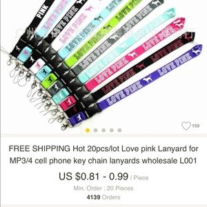 Fake pink lanyards